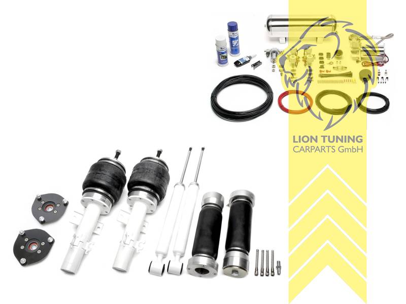 Audi A2 nicht 1.2 TDI Motorcode ANY, 11,5L Tank chrom / ViAir Kompressor chrom, fest, weiss, nicht passend für Allrad, Wir empfehlen die Verwendung kürzerer Koppelstangen, Stahl verzinkt, Eintragungspflichtig / Teilegutachten wird nach Kauf spezifisch ausgestellt
